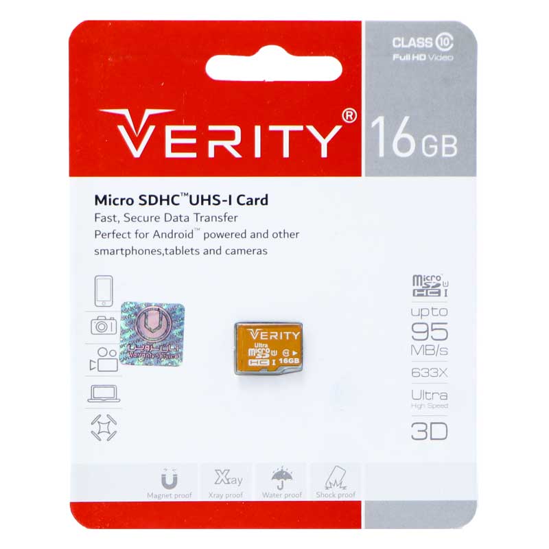 کارت حافظه microSD وریتی 16 گیگابایت مدل U106 U1 سرعت 95MB/s
