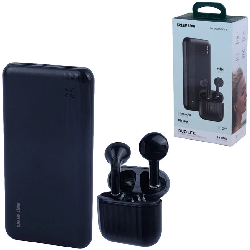 پکیج پاور بانک و هندزفری بلوتوثی گرین لاین Duo Lite GL-PB83 GNDUOL10TWS